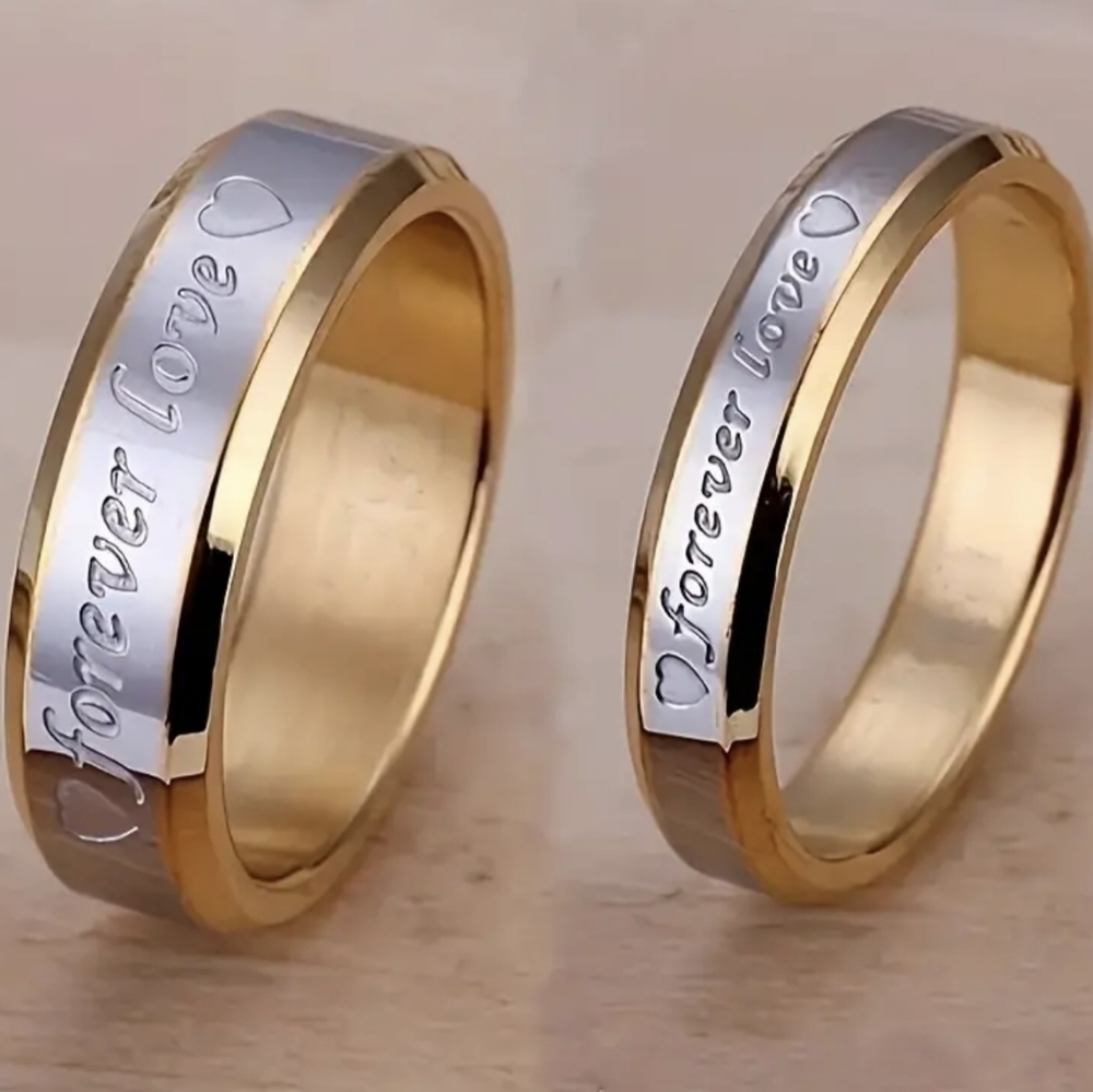 New 1pc Stainless Steel 18k Golden Plated Wedding Ring, T1B6G